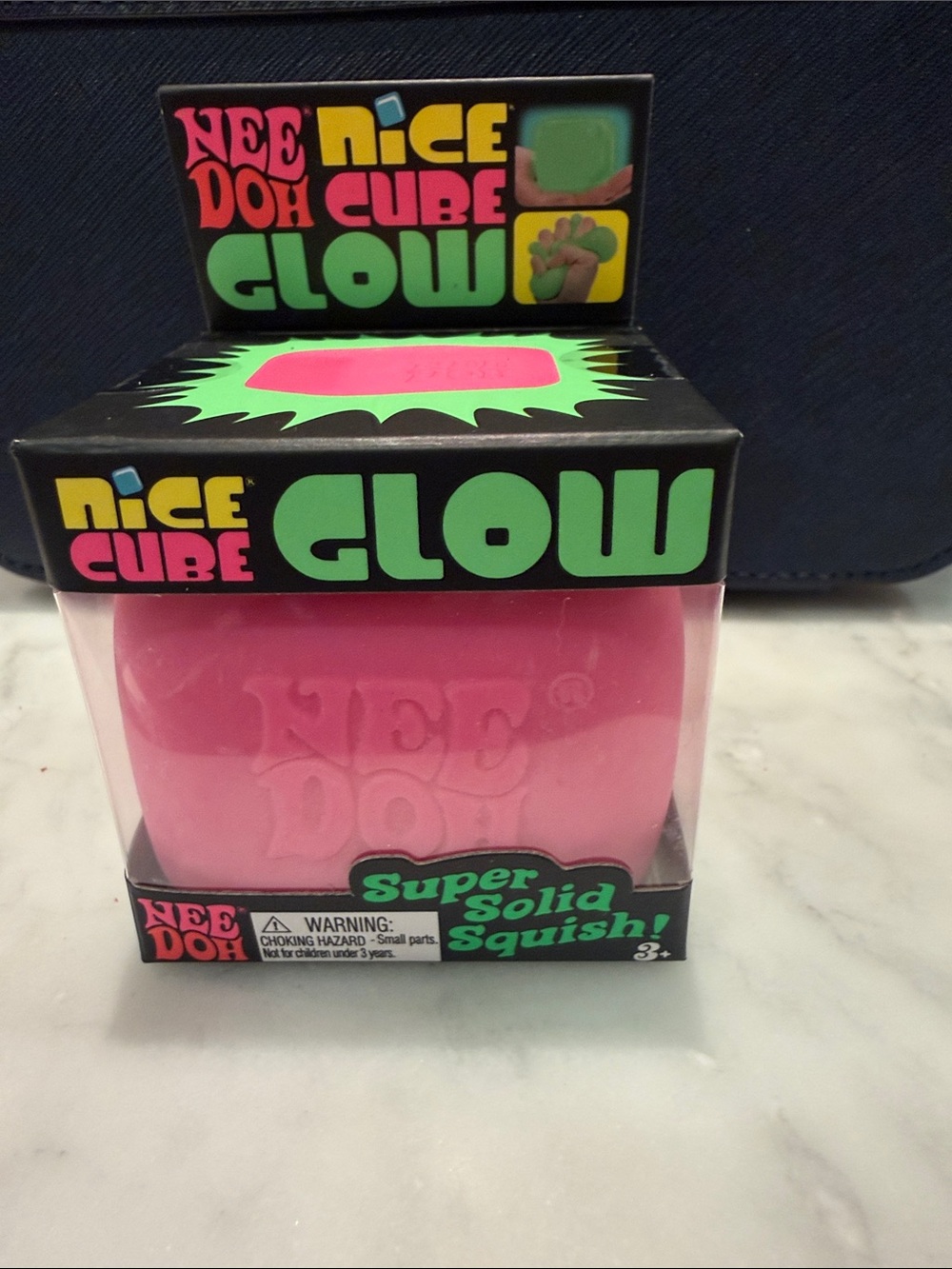 NWT NEEDOH Nice Cube Glow - Glow-in-the-dark Squishy Toy - Pink